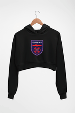 Load image into Gallery viewer, Odisha FC Crop HOODIE FOR WOMEN-Black-Ektarfa.online
