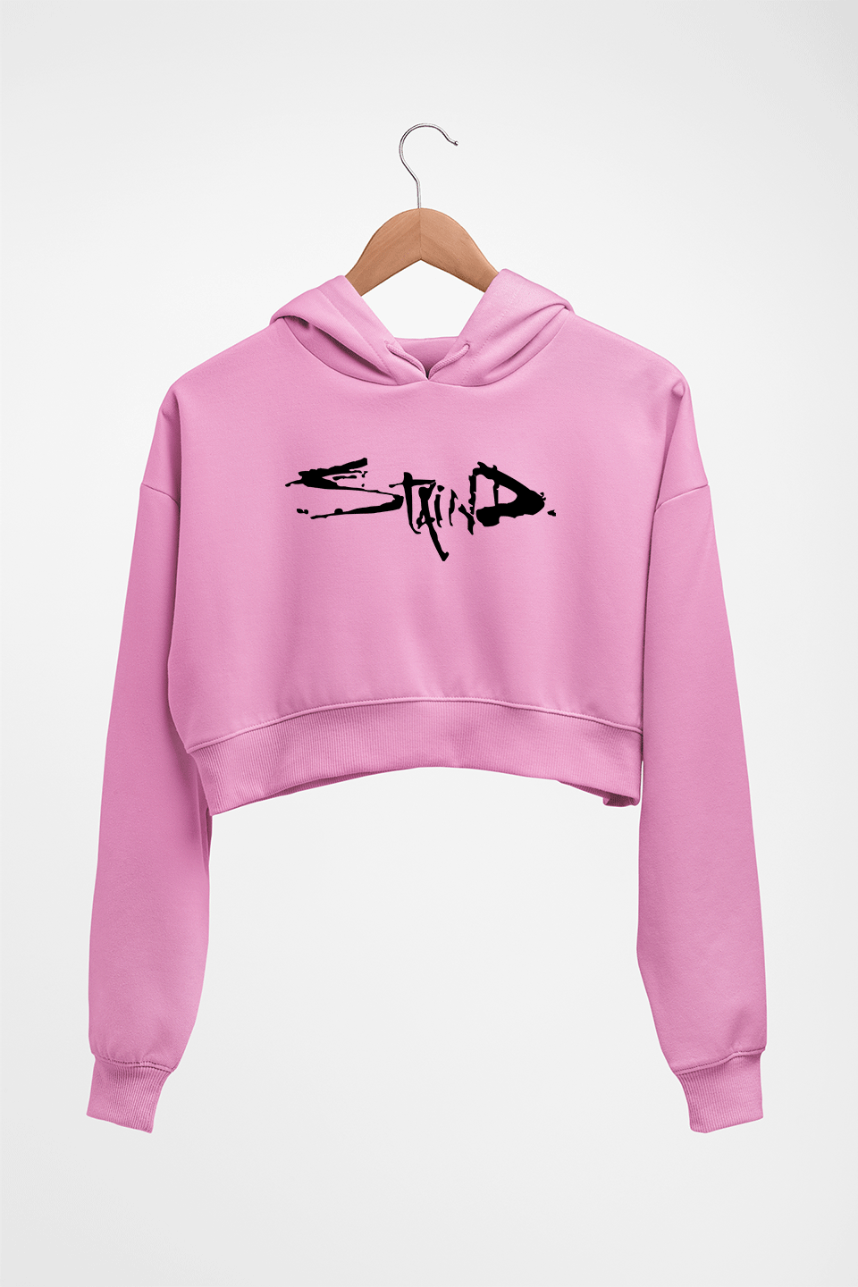 Staind Crop HOODIE FOR WOMEN-Light Baby Pink-Ektarfa.online