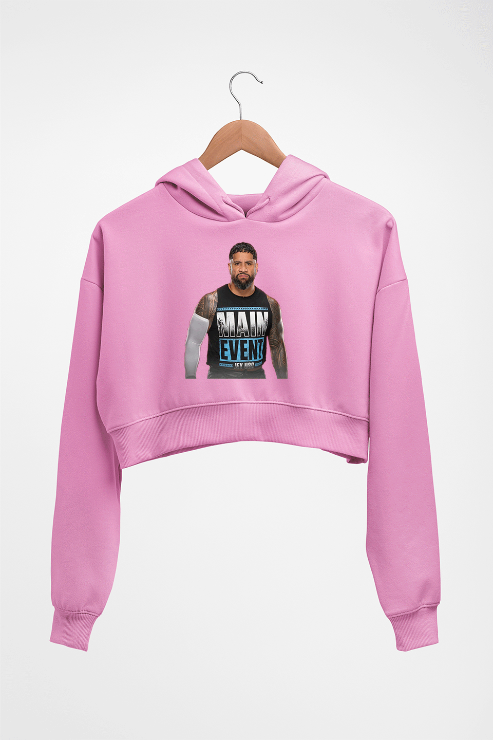 jey uso Crop HOODIE FOR WOMEN-Light Baby Pink-Ektarfa.online
