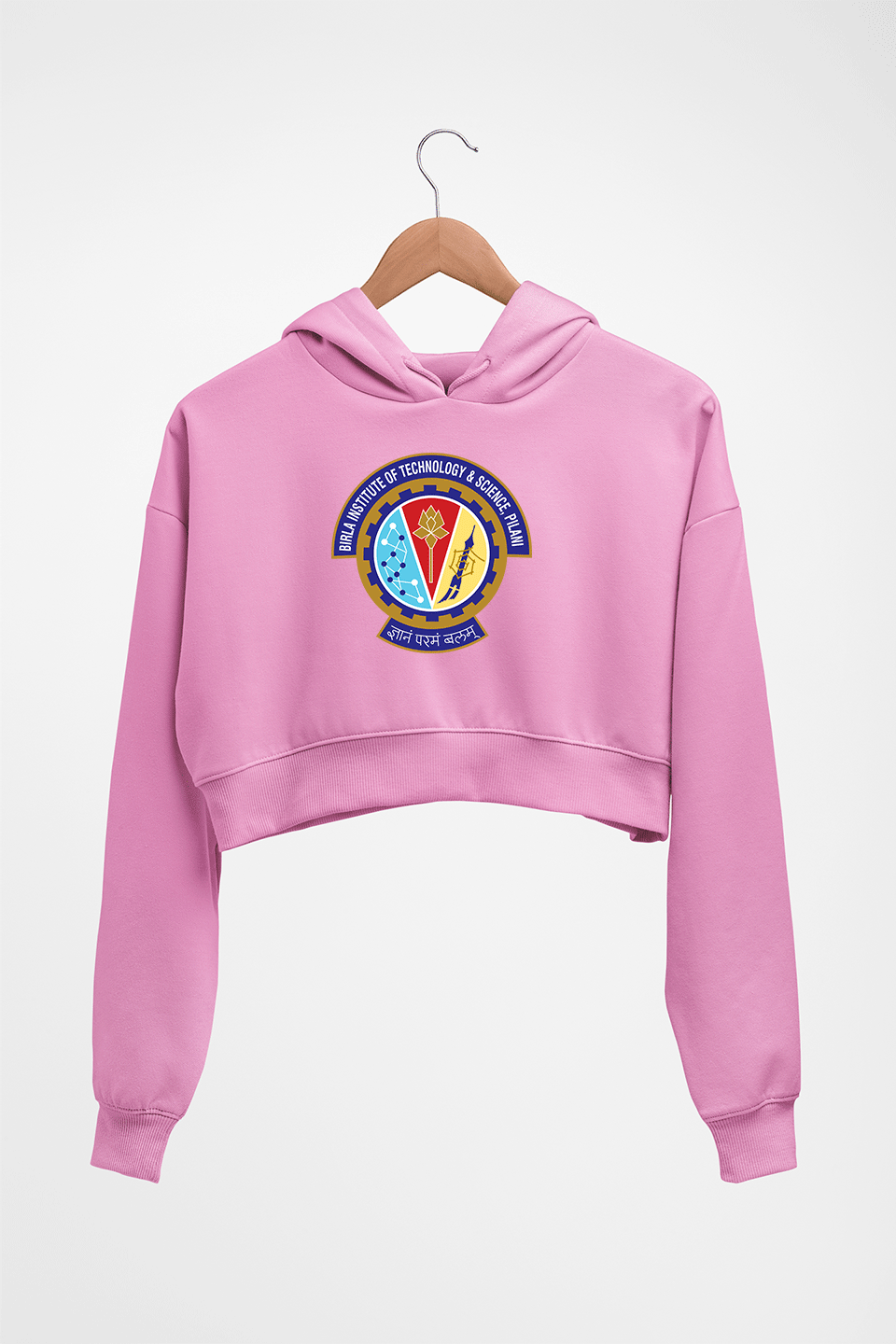 bits pilani Crop HOODIE FOR WOMEN-Light Baby Pink-Ektarfa.online
