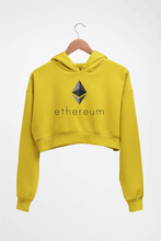 Load image into Gallery viewer, Ethereum Crop HOODIE FOR WOMEN-Mustard Yellow-Ektarfa.online

