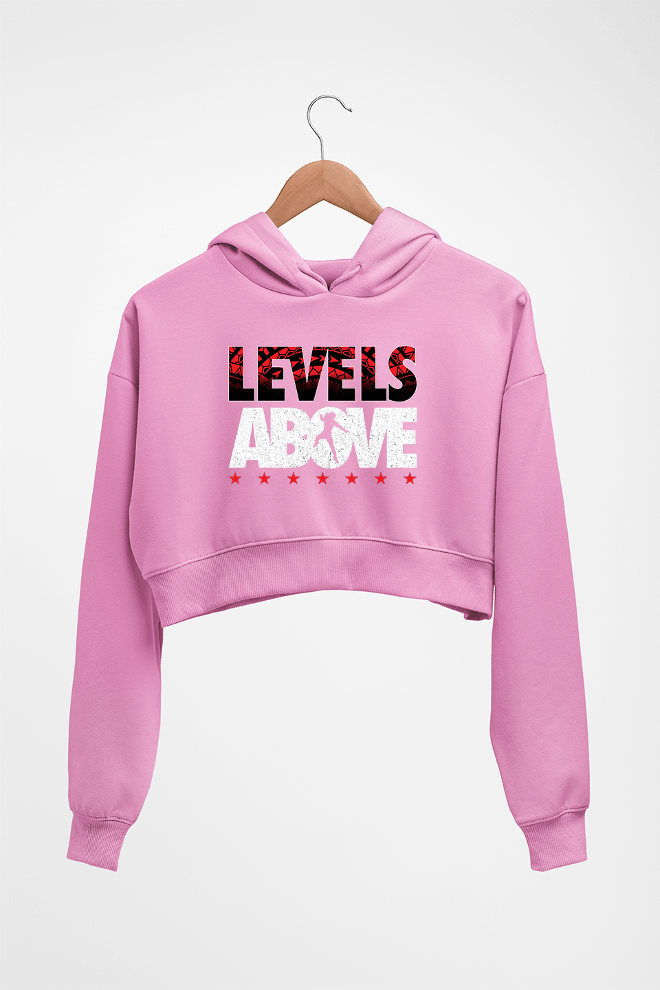 levels above roman reigns Crop HOODIE FOR WOMEN-Light Baby Pink-Ektarfa.online