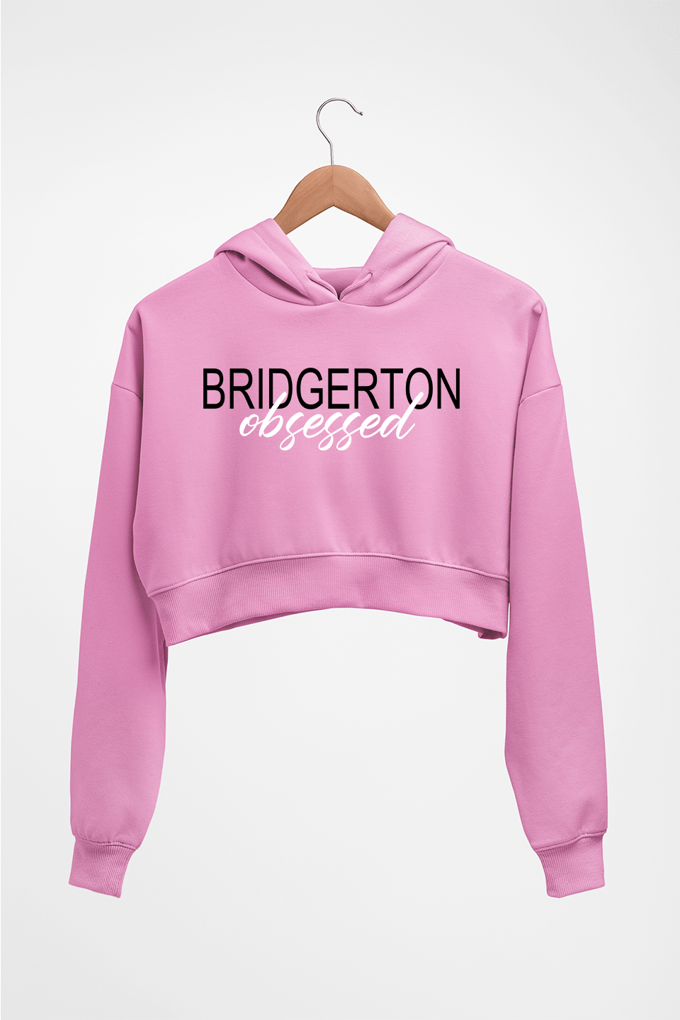 bridgerton obsessed Crop HOODIE FOR WOMEN-Light Baby Pink-Ektarfa.online