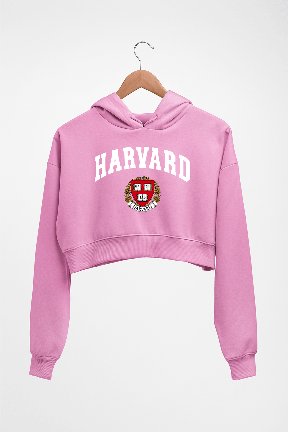 Harvard Crop HOODIE FOR WOMEN-Light Baby Pink-Ektarfa.online