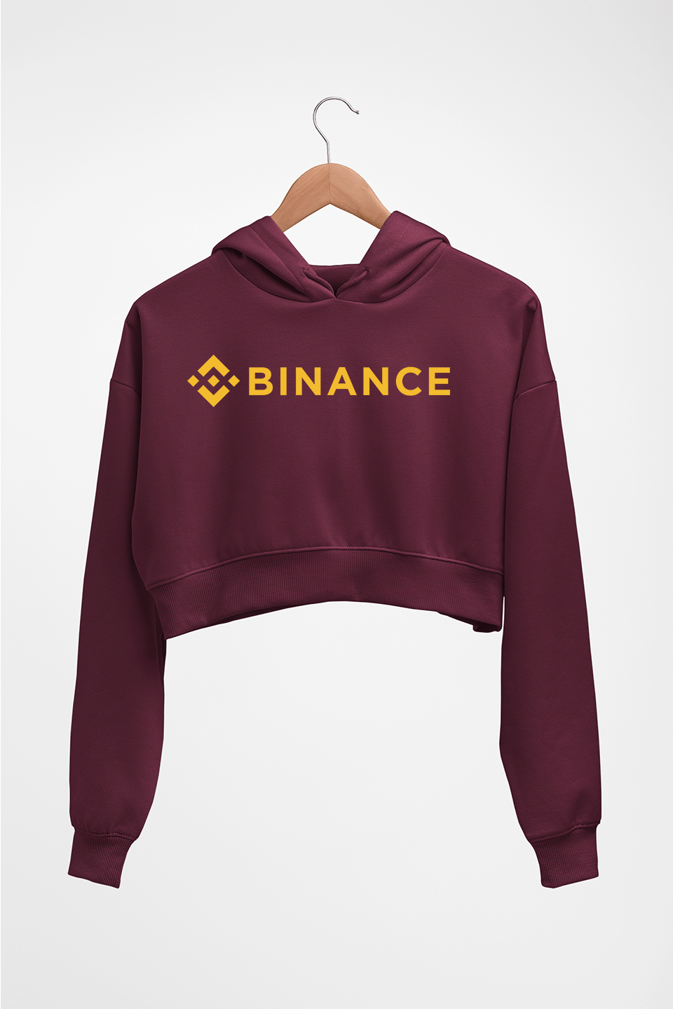 binance Crop HOODIE FOR WOMEN-Maroon-Ektarfa.online