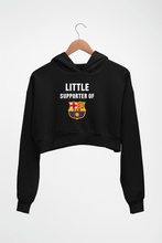 Load image into Gallery viewer, Little Supporter Barcelona Crop HOODIE FOR WOMEN-Black-Ektarfa.online
