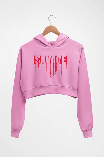 savage Crop HOODIE FOR WOMEN-Light Baby Pink-Ektarfa.online