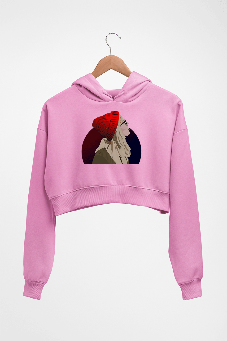 sabrina carpenter Crop HOODIE FOR WOMEN-Light Baby Pink-Ektarfa.online