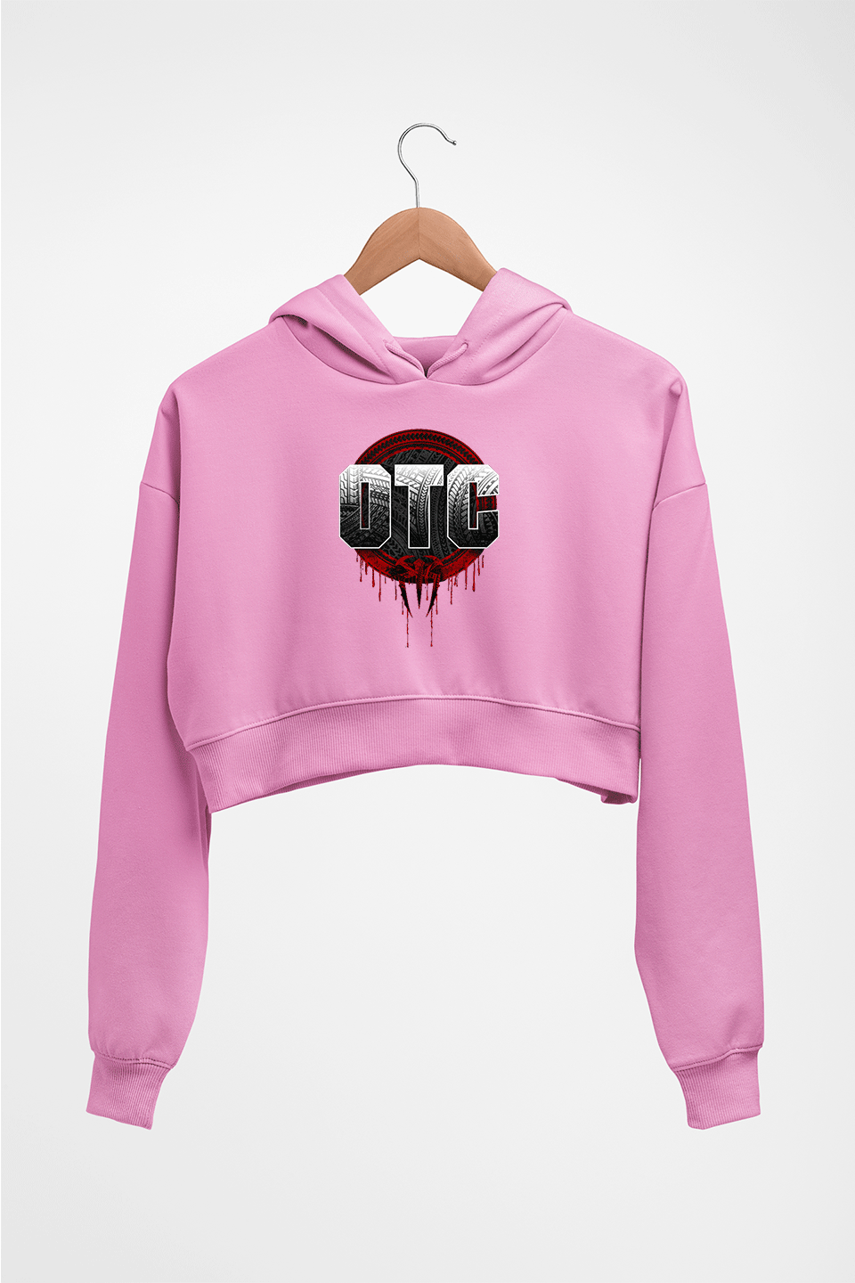 otc roman reigns WWE Crop HOODIE FOR WOMEN-Light Baby Pink-Ektarfa.online
