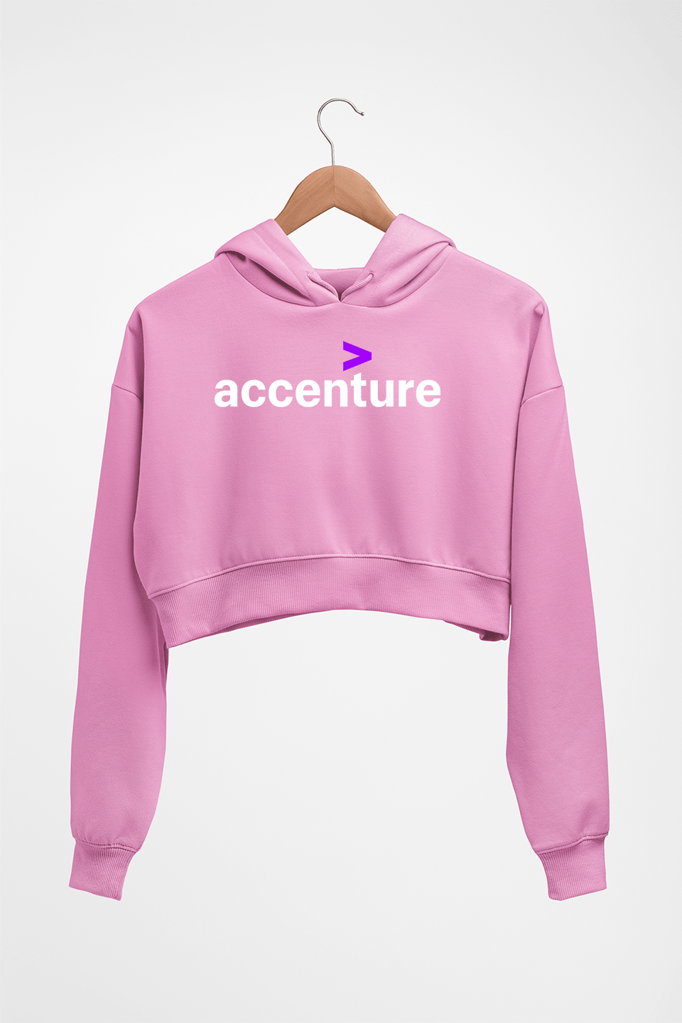 Accenture Crop HOODIE FOR WOMEN-Light Baby Pink-Ektarfa.online