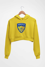 Load image into Gallery viewer, chennaiyin FC Crop HOODIE FOR WOMEN-Mustard Yellow-Ektarfa.online

