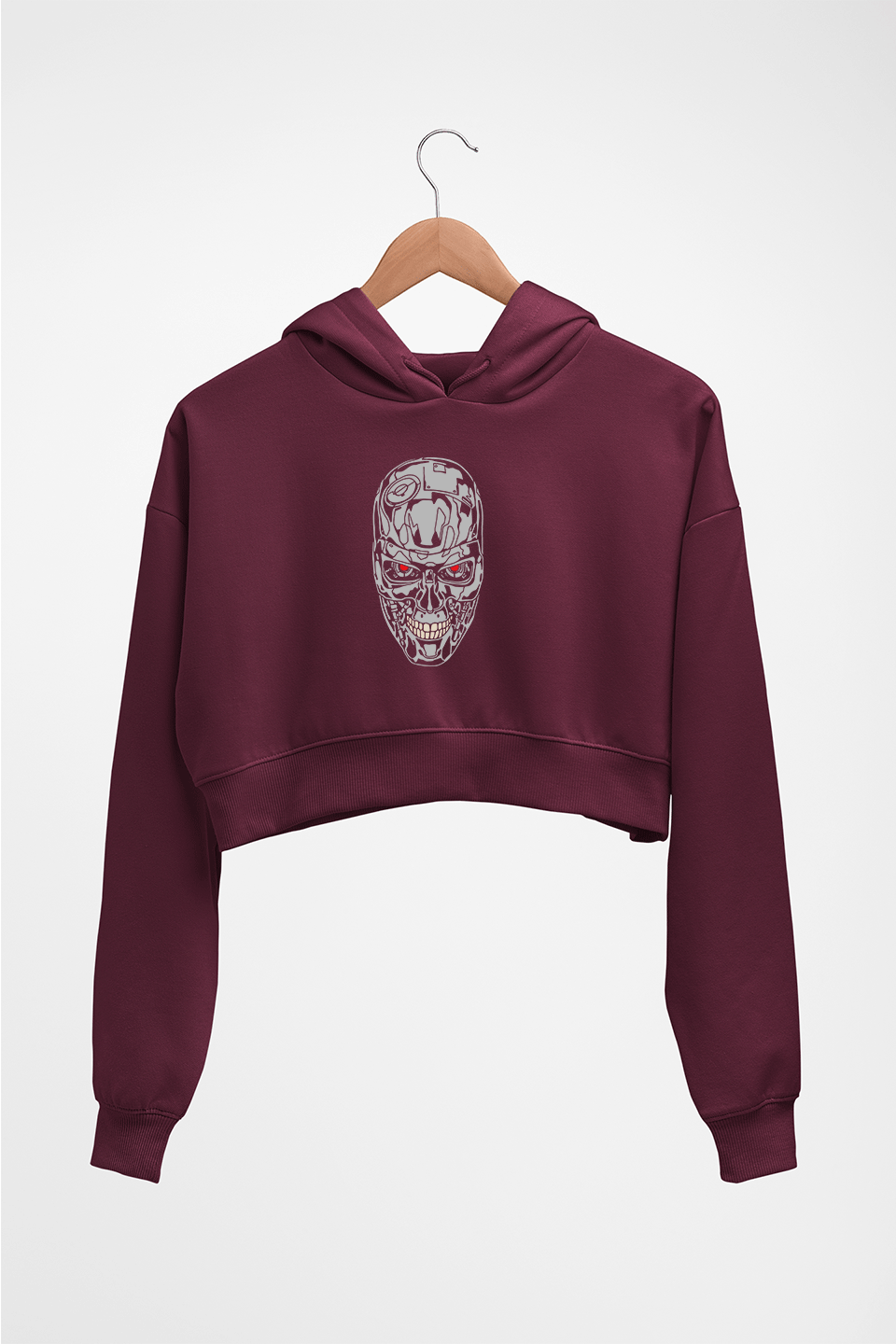 terminator Crop HOODIE FOR WOMEN-Maroon-Ektarfa.online