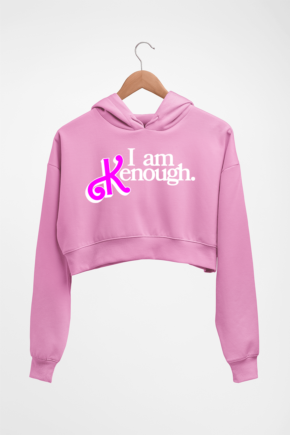 kenough Crop HOODIE FOR WOMEN-Light Baby Pink-Ektarfa.online