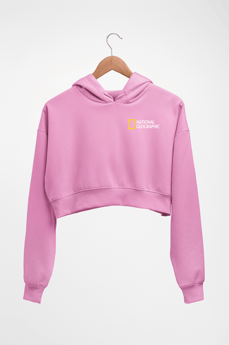 National Geographic Crop HOODIE FOR WOMEN-Light Baby Pink-Ektarfa.online
