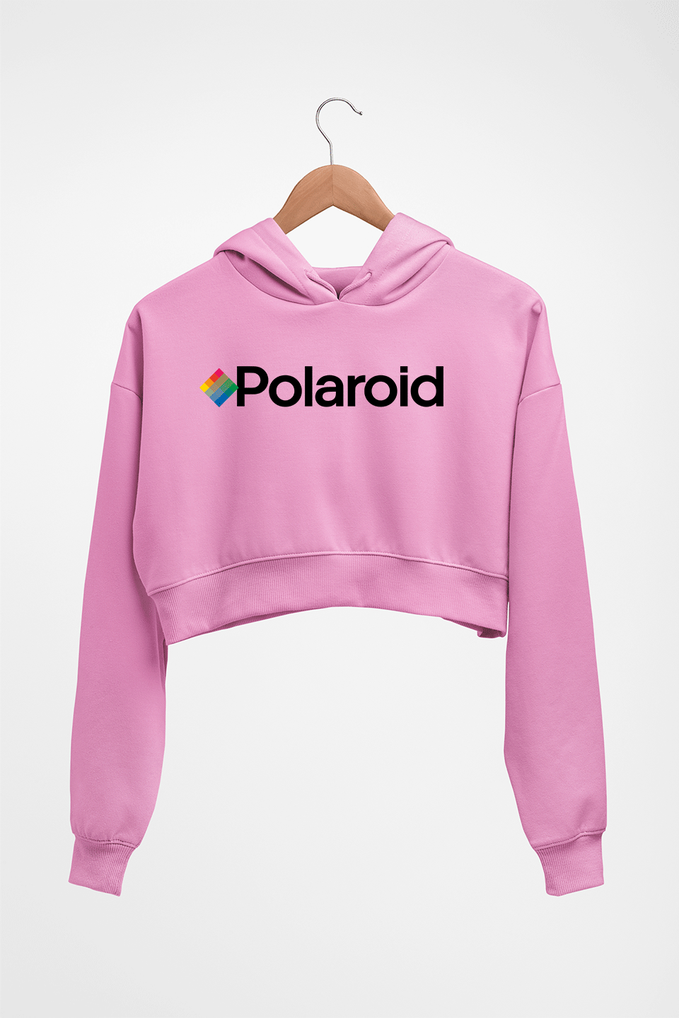 Polaroid Crop HOODIE FOR WOMEN-Light Baby Pink-Ektarfa.online