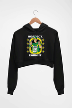 Load image into Gallery viewer, john cena never give up Crop HOODIE FOR WOMEN-Black-Ektarfa.online
