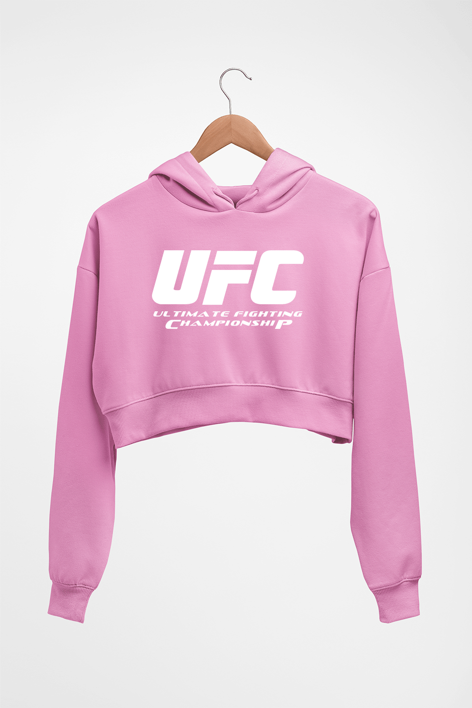 UFC Crop HOODIE FOR WOMEN-Light Baby Pink-Ektarfa.online