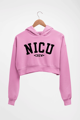 NICU crew Crop HOODIE FOR WOMEN-Light Baby Pink-Ektarfa.online