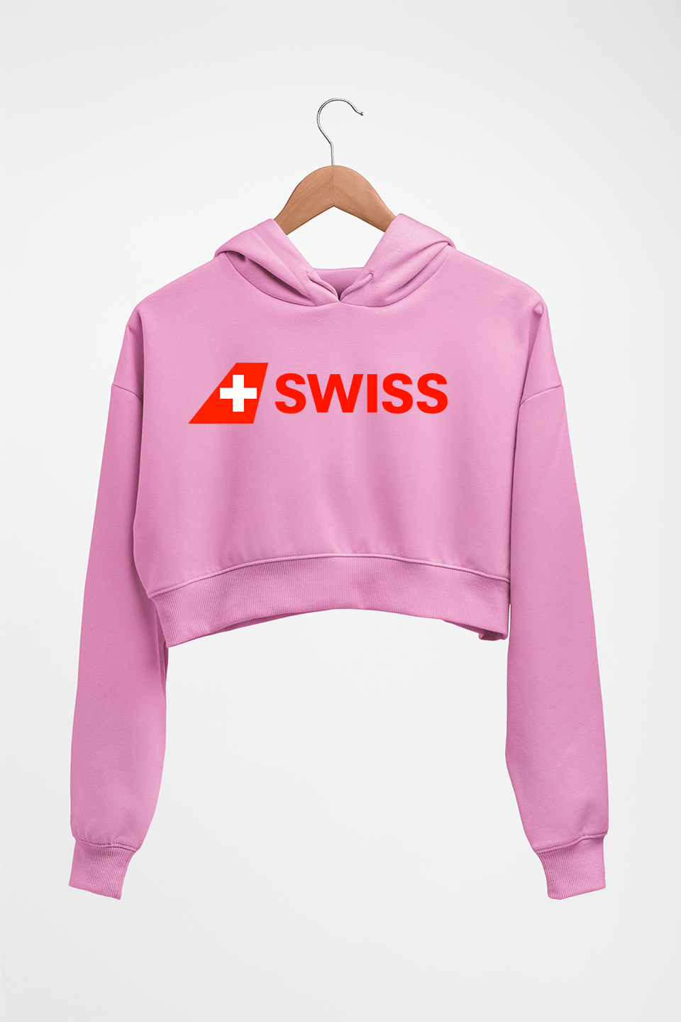 swiss Crop HOODIE FOR WOMEN-Light Baby Pink-Ektarfa.online