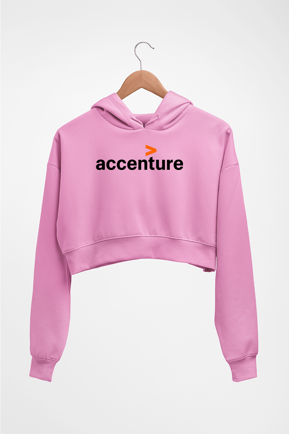 Accenture Crop HOODIE FOR WOMEN-Light Baby Pink-Ektarfa.online