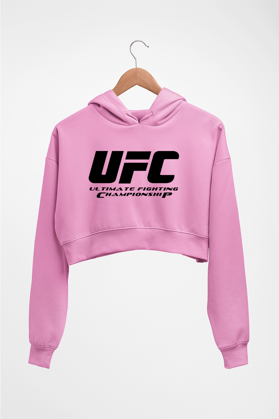 UFC Crop HOODIE FOR WOMEN-Light Baby Pink-Ektarfa.online