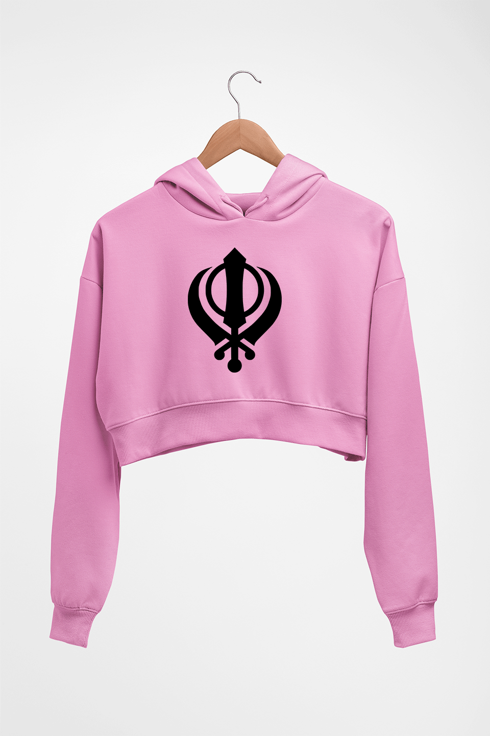 sikh Crop HOODIE FOR WOMEN-Light Baby Pink-Ektarfa.online