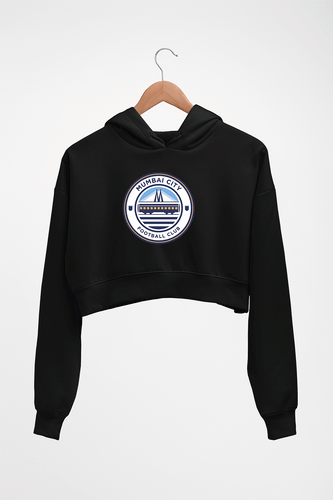 Mumbai Fc Crop HOODIE FOR WOMEN-Black-Ektarfa.online