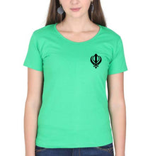 Load image into Gallery viewer, sikh T-Shirt for Women-Flag Green-Ektarfa.online
