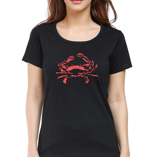 crab T-Shirt for Women-Black-Ektarfa.online