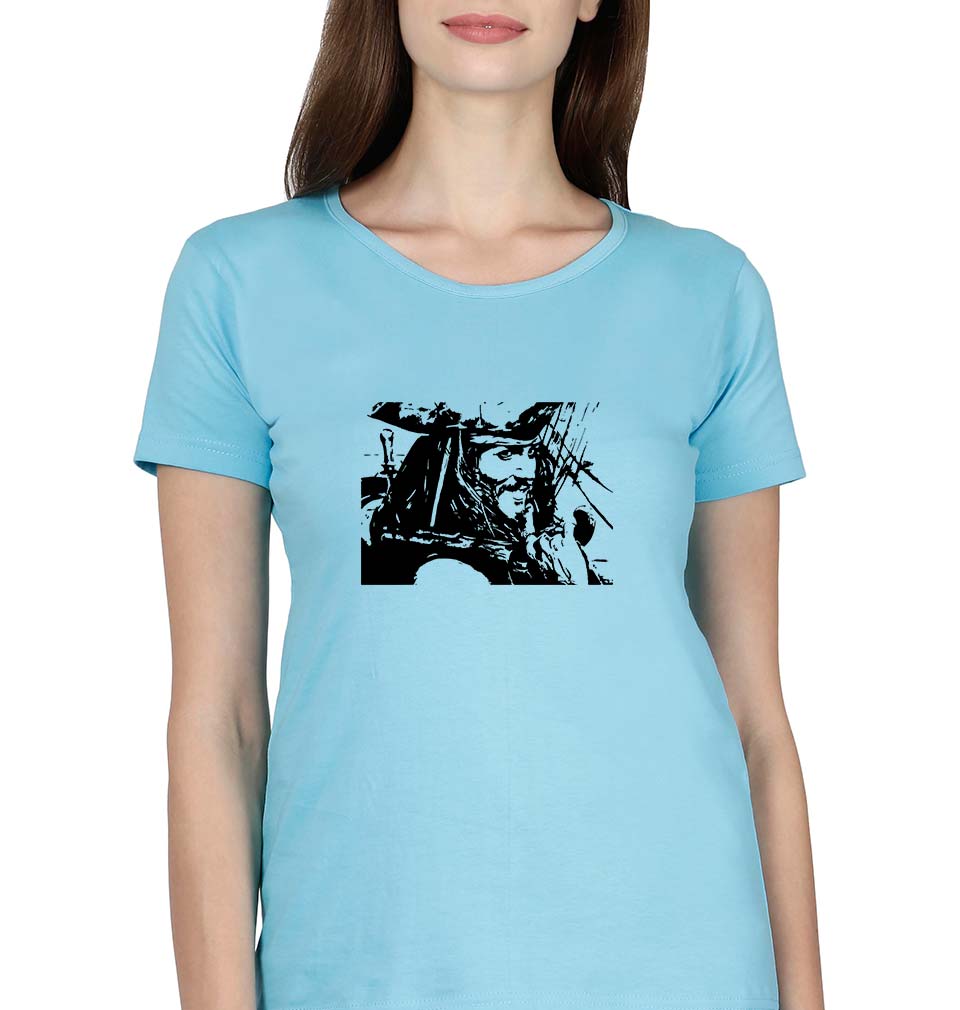 jack sparrow T-Shirt for Women-SkyBlue-Ektarfa.online