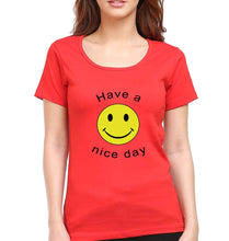 Load image into Gallery viewer, Nice Day Emoji T-Shirt for Women-Red-Ektarfa.online
