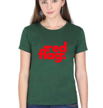 Load image into Gallery viewer, Red Flag T-Shirt for Women-Dark Green-Ektarfa.online

