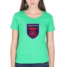 Load image into Gallery viewer, Odisha FC T-Shirt for Women-Flag Green-Ektarfa.online
