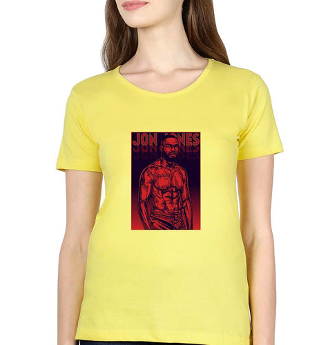 jon jones UFC T-Shirt for Women-Yellow-Ektarfa.online