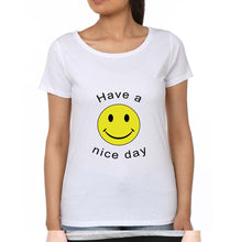 Load image into Gallery viewer, Nice Day Emoji T-Shirt for Women-White-Ektarfa.online
