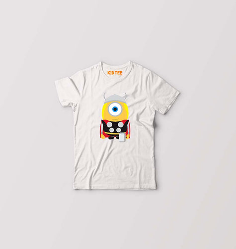 Minion Thor Kids T-Shirt for Boy/Girl-White-Ektarfa.online