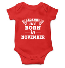 Load image into Gallery viewer, Legends are Born in November Kids Romper For Baby Boy/Girl-0-5 Months(18 Inches)-RED-Ektarfa.online
