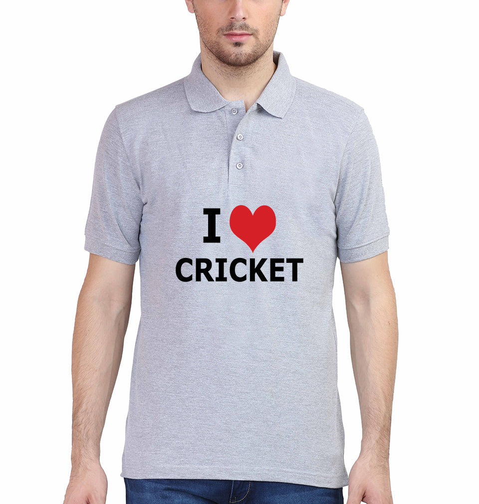 Love Cricket Polo T-Shirt for Men-Grey Melange-Ektarfa.online