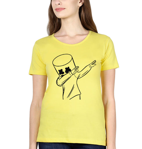 Dab Marshmello T-Shirt for Women-Yellow-Ektarfa.online