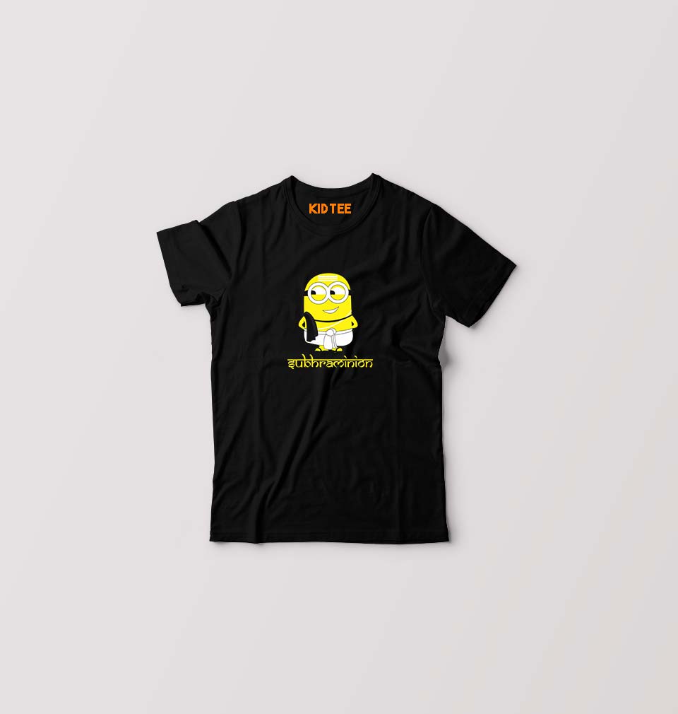 Minion Subhraminion Kids T-Shirt for Boy/Girl-Black-Ektarfa.online