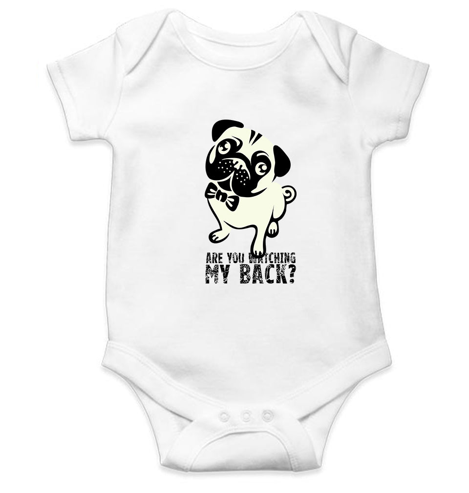 PUG Kids Romper For Baby Boy/Girl-0-5 Months(18 Inches)-White-Ektarfa.online