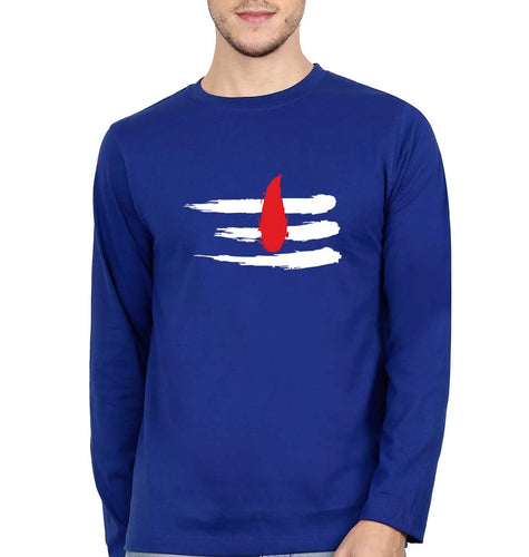 Shiva Tilak Full Sleeves T-Shirt for Men-Royal Blue-Ektarfa.online