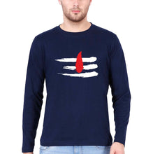 Load image into Gallery viewer, Shiva Tilak Full Sleeves T-Shirt for Men-Navy Blue-Ektarfa.online
