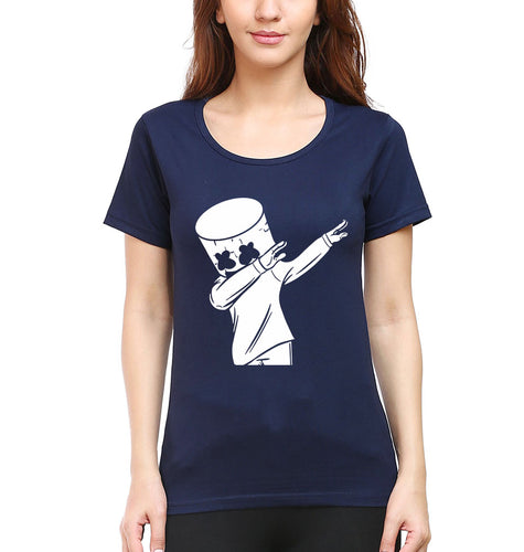 Dab Marshmello T-Shirt for Women-Navy Blue-Ektarfa.online