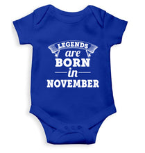 Load image into Gallery viewer, Legends are Born in November Kids Romper For Baby Boy/Girl-0-5 Months(18 Inches)-Royal Blue-Ektarfa.online
