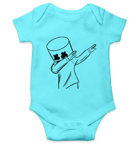 Dab Marshmello Kids Romper For Baby Boy/Girl-0-5 Months(18 Inches)-Sky Blue-Ektarfa.online