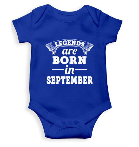 Legends are born in september Kids Romper For Baby Boy/Girl-0-5 Months(18 Inches)-Royal Blue-Ektarfa.online