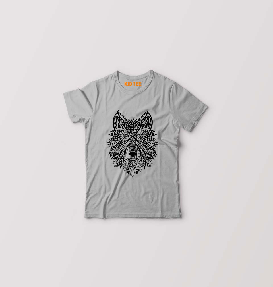 WOLF Kids T-Shirt for Boy/Girl-Grey-Ektarfa.online