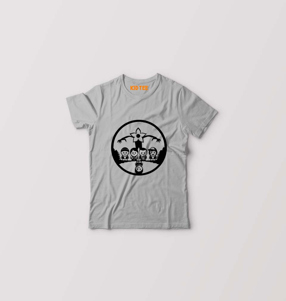 Stranger Things Kids T-Shirt for Boy/Girl-Grey-Ektarfa.online