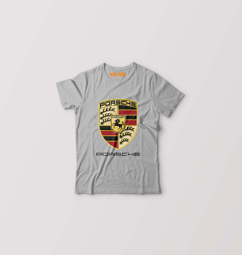 Porsche Logo Kids T-Shirt for Boy/Girl-Grey-Ektarfa.online